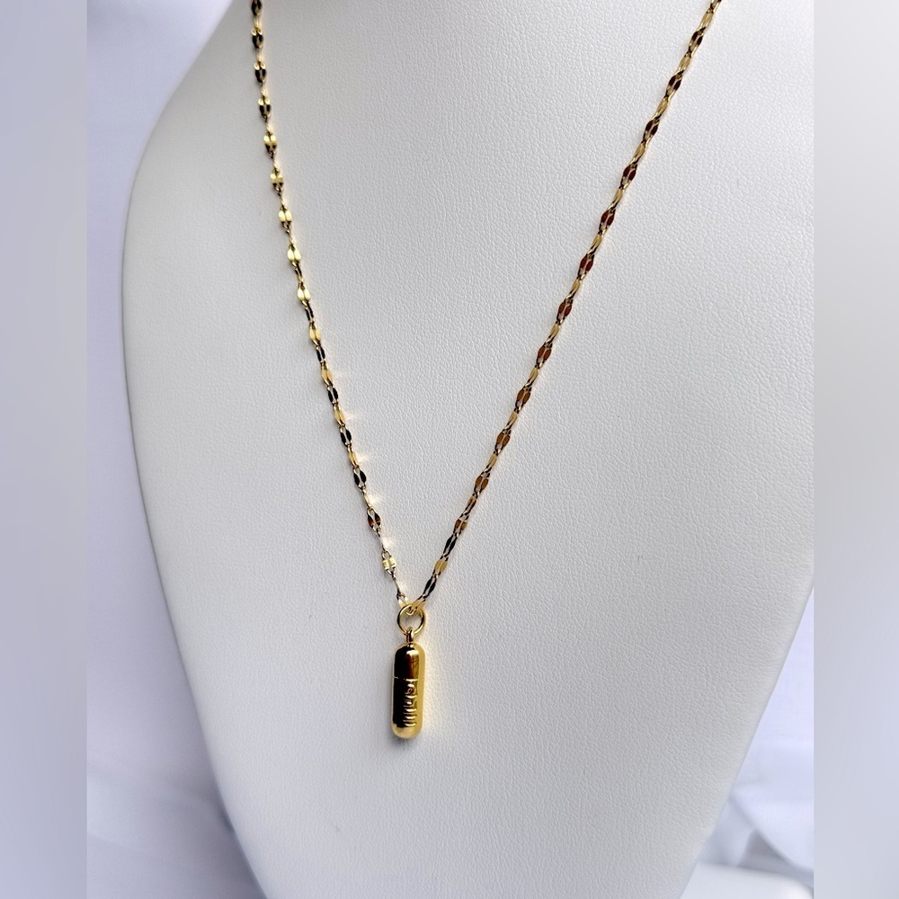 Gold Chill Pill Necklace